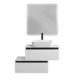 Тумба со столешницей подвесная и нижней тумбой CEZARES SLIDER 80 Bianco Opaco, столешница SLD-80/48-BO 203930