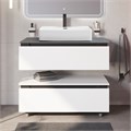 Тумба со столешницей подвесная и нижней тумбой CEZARES SLIDER 100 Bianco Opaco, столешница SLD-100/48-MNO 203927