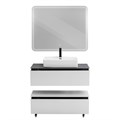 Тумба со столешницей подвесная и нижней тумбой CEZARES SLIDER 100 Bianco Opaco, столешница SLD-100/48-MNO 203927