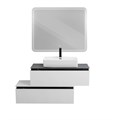 Тумба со столешницей подвесная и нижней тумбой CEZARES SLIDER 100 Bianco Opaco, столешница SLD-100/48-MNO 203927