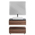 Тумба со столешницей подвесная и нижней тумбой CEZARES SLIDER 100 Орех дымчатый, столешница SLD-100/48-MNO 203925