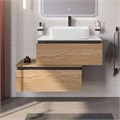 Тумба со столешницей подвесная и нижней тумбой CEZARES SLIDER 80 Дуб тангент, столешница SLD-80/48-BO 203918