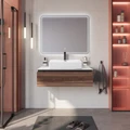 Тумба со столешницей подвесная CEZARES SLIDER 100 Орех дымчатый, столешница SLD-100/48-BO 203898