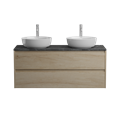 Тумба со столешницей и накладными раковинами подвесная BelBagno KRAFT 120 Rovere Nebrasca Nature 202784