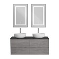 Тумба с четырьмя ящиками, столешницей и накладными раковинами подвесная BelBagno KRAFT 120 Cemento Grigio 202776