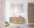 Тумба со столешницей подвесная BelBagno KRAFT 120 Rovere Nebrasca Nature, раковина слева 200356