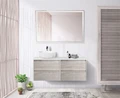 Тумба со столешницей подвесная BelBagno KRAFT 120 Rovere Galifax Bianco, раковина слева 200355