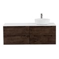 Тумбы со столешницей подвесная BelBagno ETNA 120 Rovere Moro, раковина справа 200335
