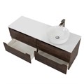 Тумбы со столешницей подвесная BelBagno ETNA 120 Rovere Moro, раковина справа 200335