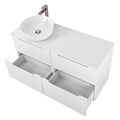 Тумба со столешницей и накладной раковиной подвесная BelBagno ETNA-H60 120 Bianco Lucido, раковина слева 200318