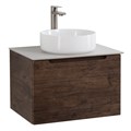Тумба со столешницей подвесная с одним ящиком BelBagno ETNA 60 Rovere Moro, раковина белая 200256