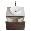 Тумба со столешницей подвесная с одним ящиком BelBagno ETNA 60 Rovere Moro, раковина белая 200256