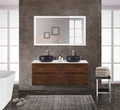 Тумба со столешницей и накладными раковинами подвесная BelBagno ETNA-H60 140 Rovere Moro 200249