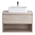 Тумба со столешницей, одним ящиком и одной открытой полкой подвесная BelBagno KRAFT 80 Rovere Galifax Bianco 200362