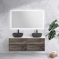 Тумба со столешницей и накладными раковинами подвесная BelBagno KRAFT 120 Pino Pasadena 200346
