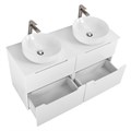 Тумба со столешницей и накладными раковинами подвесная BelBagno ETNA-H60 120 Bianco Lucido 200321