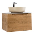 Тумба со столешницей подвесная с одним ящиком BelBagno ETNA 60 Rovere Nature, раковина белая 200257