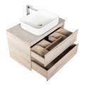 Тумба со столешницей и накладной раковиной подвесная BelBagno KRAFT 80 Rovere Galifax Bianco 194860