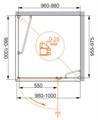 Душевой уголок CEZARES VERONA-W-A-1-100-P-Cr-R VERONA-W-A-1-100-P-Cr-R