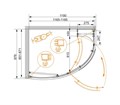 ELENA-W-RH-1-120/90-C-Cr-L Душевой уголок ELENA-W-RH-1-120/90-C-Cr-L