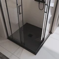 TRAY-MR-UNO-A-90-35-NERO-NO Поддон из искусственного мрамора в комплекте с сифоном с чёрной матовой декоративной накладкой, чёрный TRAY-MR-UNO-A-90-35-NERO-NO