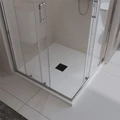 TRAY-MR-UNO-A-80-35-W-NO Поддон из искусственного мрамора в комплекте с сифоном с чёрной матовой декоративной накладкой TRAY-MR-UNO-A-80-35-W-NO