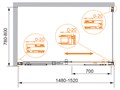 Душевой уголок CEZARES PREMIER-SOFT-W-AH-1-150/80-C-Cr-IV PREMIER-SOFT-W-AH-1-150/80-C-Cr-IV