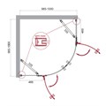 KRAFT-R-2-100-C-Cr Душевой уголок KRAFT-R-2-100-C-Cr