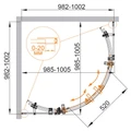 STYLUS-O-M-R-2-100-C-Cr Душевой уголок STYLUS-O-M-R-2-100-C-Cr