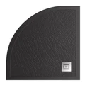 TRAY-MR-UNO-R-90-550-35-NERO-CR Поддон из искусственного мрамора в комплекте с сифоном с декоративной накладкой (хром), чёрный TRAY-MR-UNO-R-90-550-35-NERO-CR