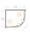 RELAX-304-RH-2-120/90-C-BORO Душевой уголок, отделка Брашированное золото RELAX-304-RH-2-120/90-C-BORO