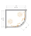 RELAX-304-RH-2-120/90-C-GM Душевой уголок, отделка Оружейная сталь RELAX-304-RH-2-120/90-C-GM