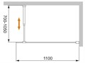 LIBERTA-L-1-110-BR-NERO Душевая перегородка с односторонним входом, стекло бронза, профиль чёрный, 1100x1950 мм LIBERTA-L-1-110-BR-NERO