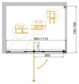VARIANTE-AH-1-100/110-80-C-Cr Душевой уголок VARIANTE-AH-1-100/110-80-C-Cr