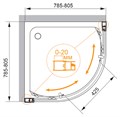 MOMENTO-R-2-80-C-Cr  Душевой уголок MOMENTO-R-2-80-C-Cr