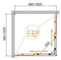 MOLVENO-A-2-100-P-Cr Душевой уголок MOLVENO-A-2-100-P-Cr