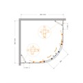 Душевой уголок CEZARES  MOLVENO-R-22-80+20-C-Cr-IV MOLVENO-R-22-80+20-C-Cr-IV