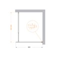 KRAFT-L-1-80-C-Cr Душевая перегородка с односторонним входом 800x1950 мм KRAFT-L-1-80-C-Cr