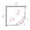 UNO-195-R-2-100-C-Cr Душевой уголок UNO-195-R-2-100-C-Cr