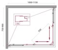 UNIQUE-AH-2-100/115-75/90-C-Cr Душевой уголок UNIQUE-AH-2-100/115-75/90-C-Cr