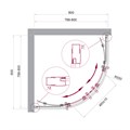 UNO-195-R-2-80-P-Cr Душевой уголок UNO-195-R-2-80-P-Cr