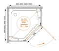 Душевой уголок CEZARES BERGAMO-W-P-1-90-C-Cr-R-IV BERGAMO-W-P-1-90-C-Cr-R-IV