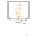 Душевая дверь CEZARES ELENA-W-B-1-60-C-Cr ELENA-W-B-1-60-C-Cr