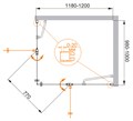 Душевой уголок CEZARES ELENA-W-AH-2-120/100-P-Cr-R ELENA-W-AH-2-120/100-P-Cr-R