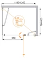 Душевой уголок CEZARES ELENA-W-AH-1-120/80-P-Cr-R ELENA-W-AH-1-120/80-P-Cr-R