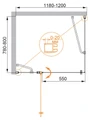 Душевой уголок CEZARES ELENA-W-AH-1-120/80-P-Cr-L ELENA-W-AH-1-120/80-P-Cr-L