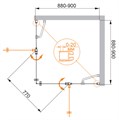 Душевой уголок CEZARES ELENA-W-A-22-90-P-Cr ELENA-W-A-22-90-P-Cr