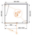 Душевой уголок CEZARES VERONA-W-AH-1-100/90-P-Cr-R VERONA-W-AH-1-100/90-P-Cr-R
