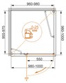 Душевой уголок CEZARES VERONA-W-A-1-100-C-Cr VERONA-W-A-1-100-C-Cr