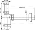 A43 Сифон для умывальника Ø40 с накидной гайкой 5/4" замена на AG210522140 A43